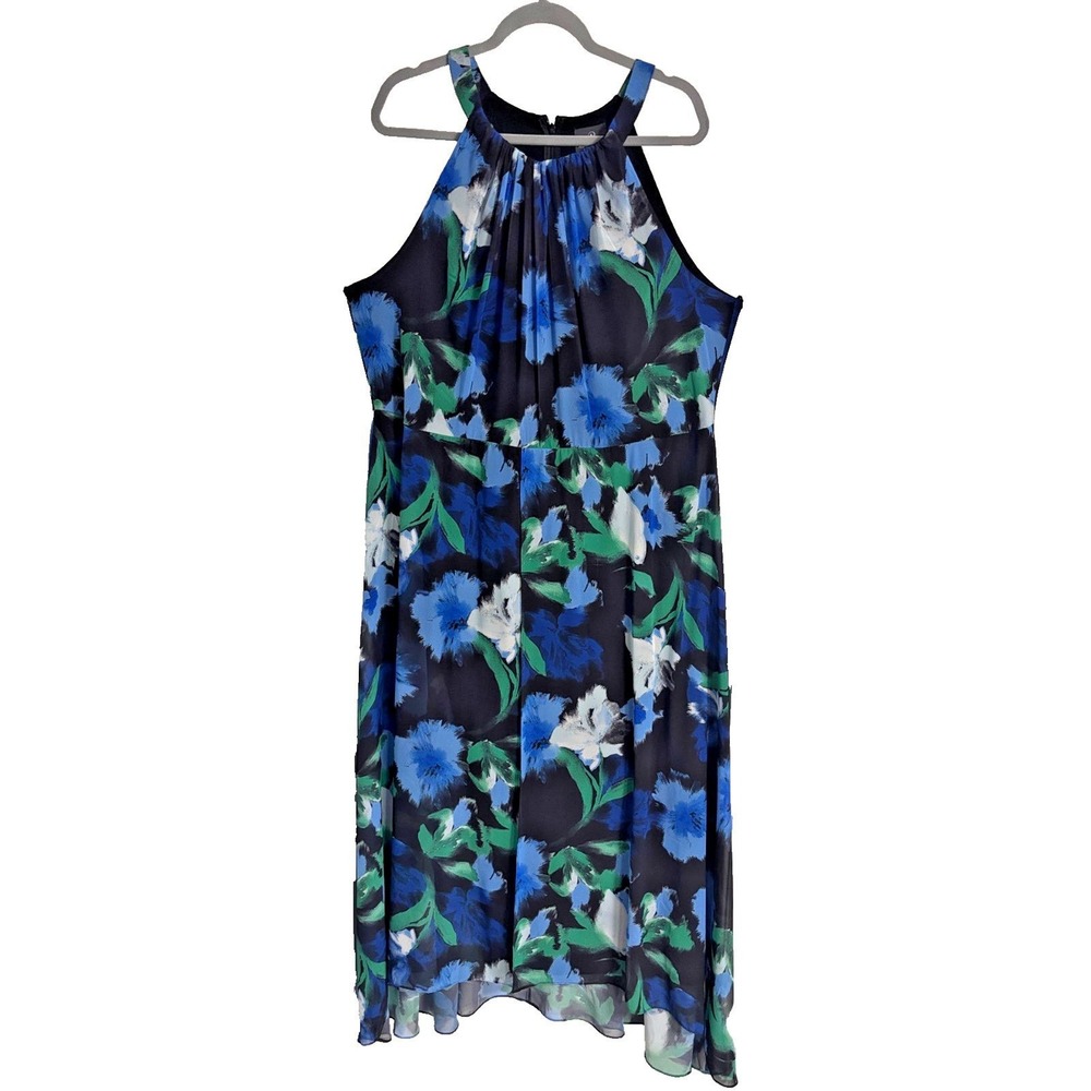 Adrianna Papell Women's Floral Maxi Jumpsuit Halter Neck Size 20W Travel Cruises - Picture 2 of 11